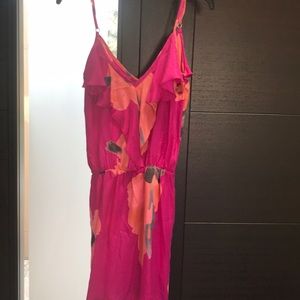 Designer Pink Floral silk dress